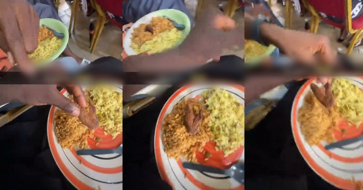 Man questions tiny chicken wing served at event, asks if he was given “pigeon” (Video)