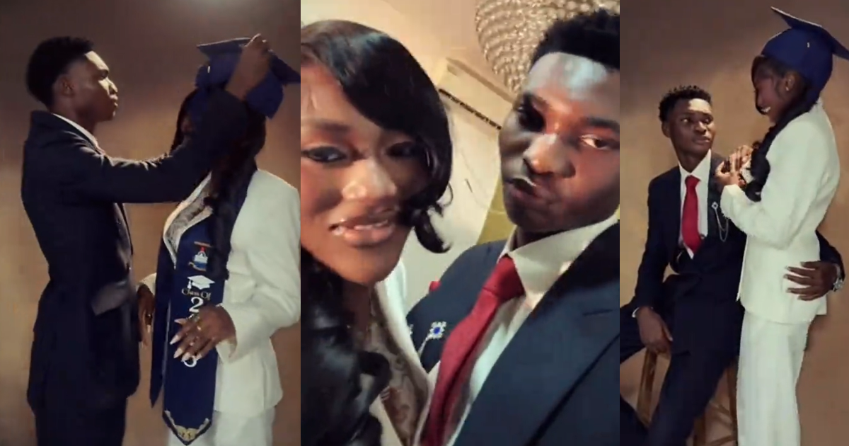 Lady shares cute graduation videos of herself and the boy she borrowed her powerbank at the arcade. (WATCH)