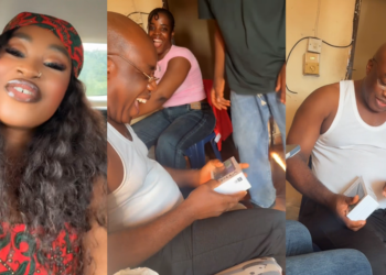 Lady surprises her dad with a new phone after months of him complaining about his old one (Watch)
