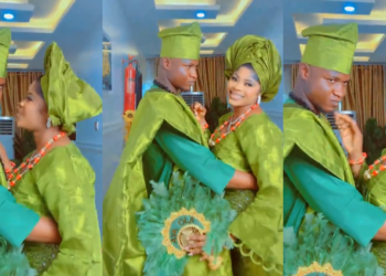 Nigerian groom sparks reactions after refusing to smile during wedding photoshoot despite bride’s efforts (Video)