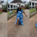 Hilarious moment lady r@ges after little boy interrupts her outfit check video, swings bag at him (VIDEO)