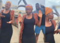 Lady gives man a disapproving look after he interrupts her video (Watch)