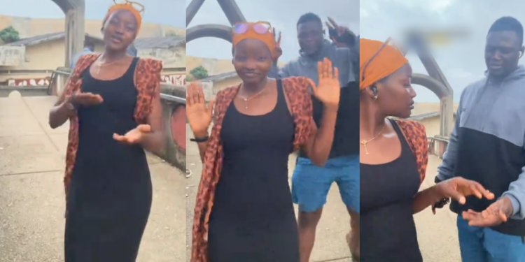 Lady gives man a disapproving look after he interrupts her video (Watch)