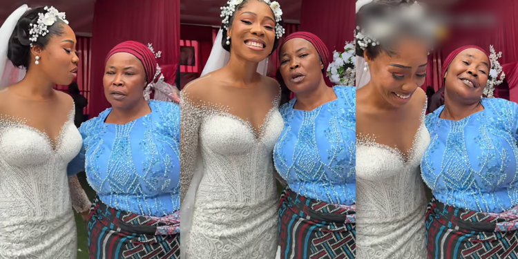 Adorable moment a bride’s mother hails her wholeheartedly on her wedding day (WATCH)