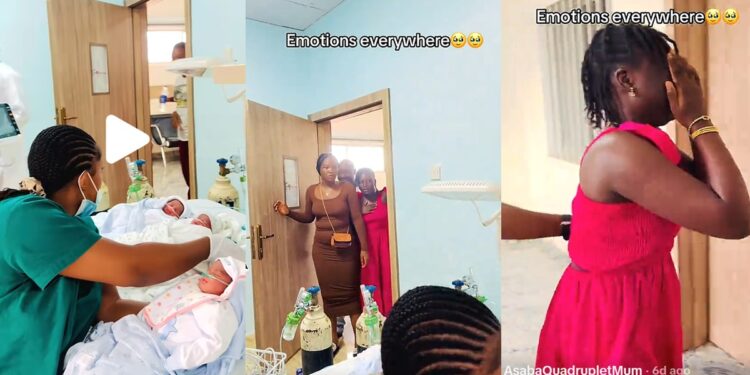 Girl who lost her twin siblings breaks down in tears after her mother delivered quadruplets (VIDEO)