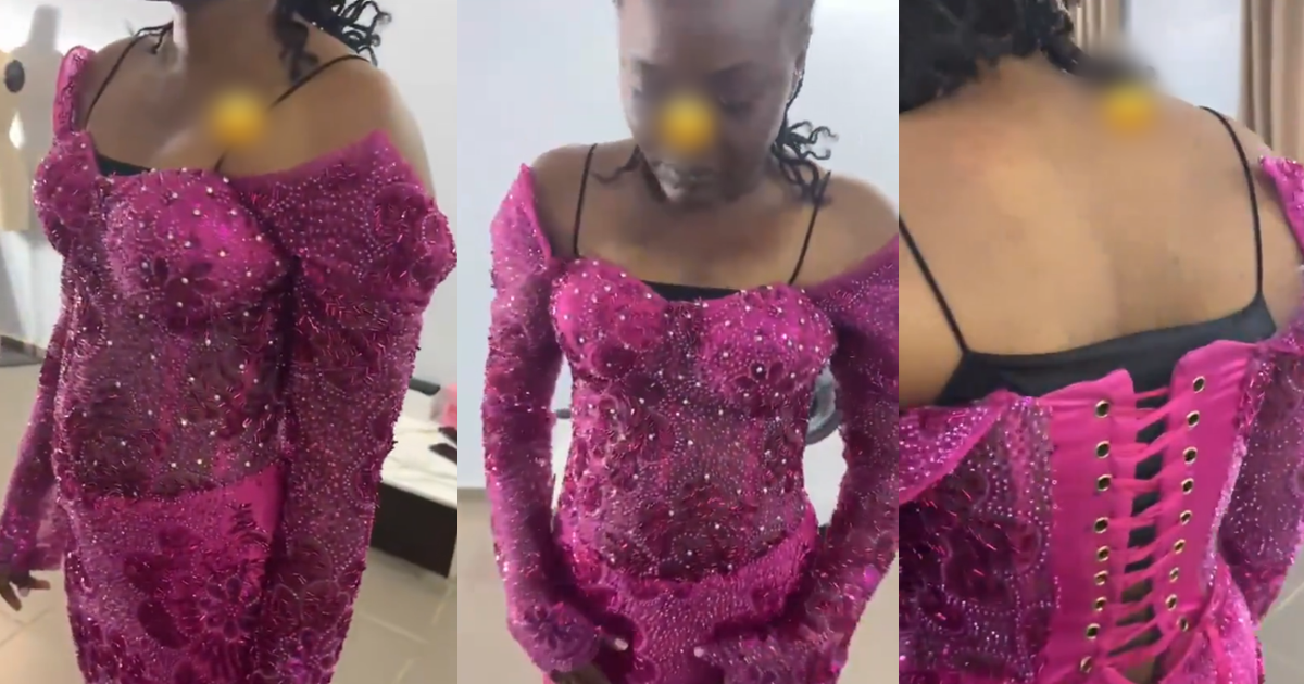 Lady lamɘnts after tailor damages her dress one week to her brother’s wedding