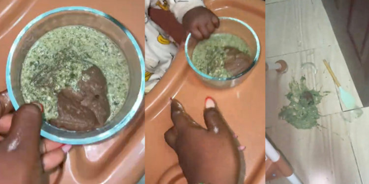 Mother shares her struggle of filming food content with her baby who is quite proactive (WATCH)