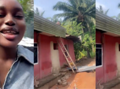 Lady surprised after her father’s second wife’s child renovated their side of the house (Watch)